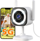 Dual-Antenna Stable 5G WiFi Cameras for Home Security,3X Zoom 2K Outdoor Indoor Security Camera