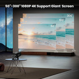 4K Projector with Wifi and Bluetooth, 1080P Native Mini Projector Portable, Auto Keystone Compatible