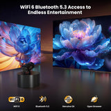 4K Projector with Wifi and Bluetooth, 1080P Native Mini Projector Portable, Auto Keystone Compatible