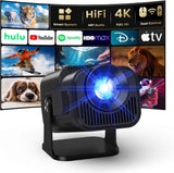 4K Projector with Wifi and Bluetooth, 1080P Native Mini Projector Portable, Auto Keystone Compatible