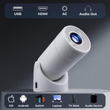 Mini Projector Supports 4k, Wifi, Bluetooth, and 180 Degree Roation Built in Speaker Connects