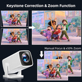 Mini Projector, Portable Projector 4K & Full HD 1080P Support, 270° Rotation Outdoor Projector