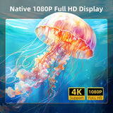 Mini Projector, Portable Projector 4K & Full HD 1080P Support, 270° Rotation Outdoor Projector